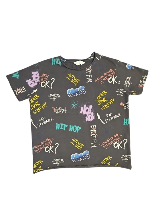 Zara Other - Zara Kids Black Tee with Multicolor Graffiti Print Size 7